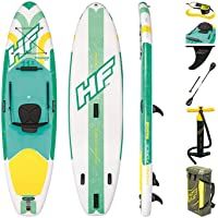 Bestway Freesoul Tech 65310 - Tabla inflable de paddle surf con remo de aluminio- blanco y verde (SUP kit con correa…